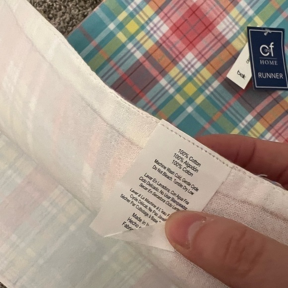 C&F Home Spring Awakening April Plaid Table Runner - Picture 3 of 4